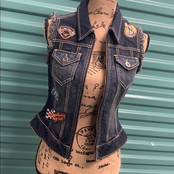 Harley-Davidson Jackets & Blazers - Harley Davidson zip up denim vest